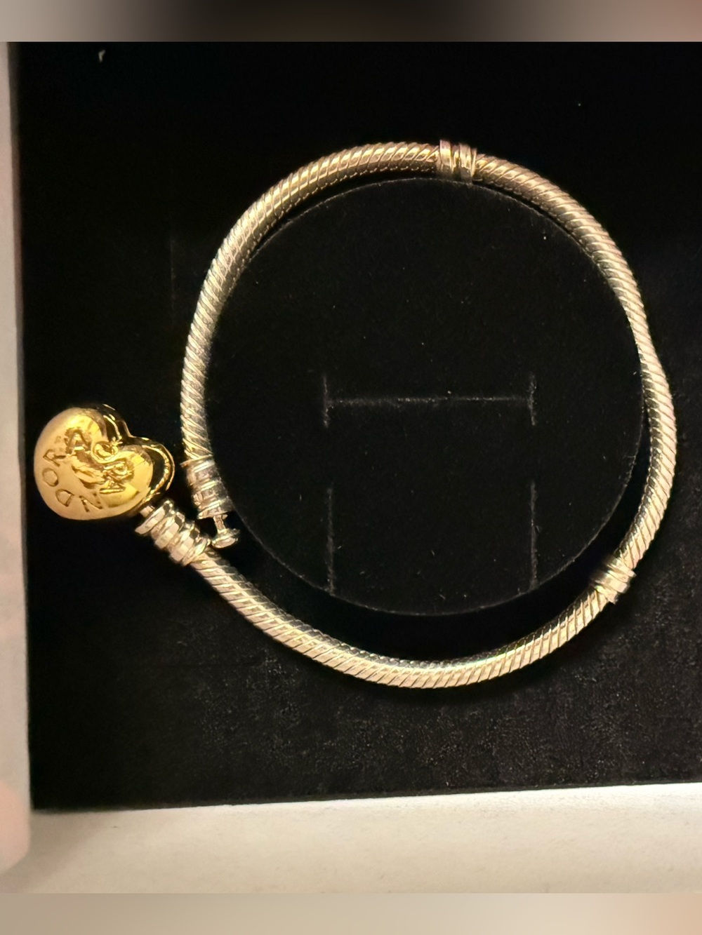 Pandora Gold and Silver Heart Charm Bracelet